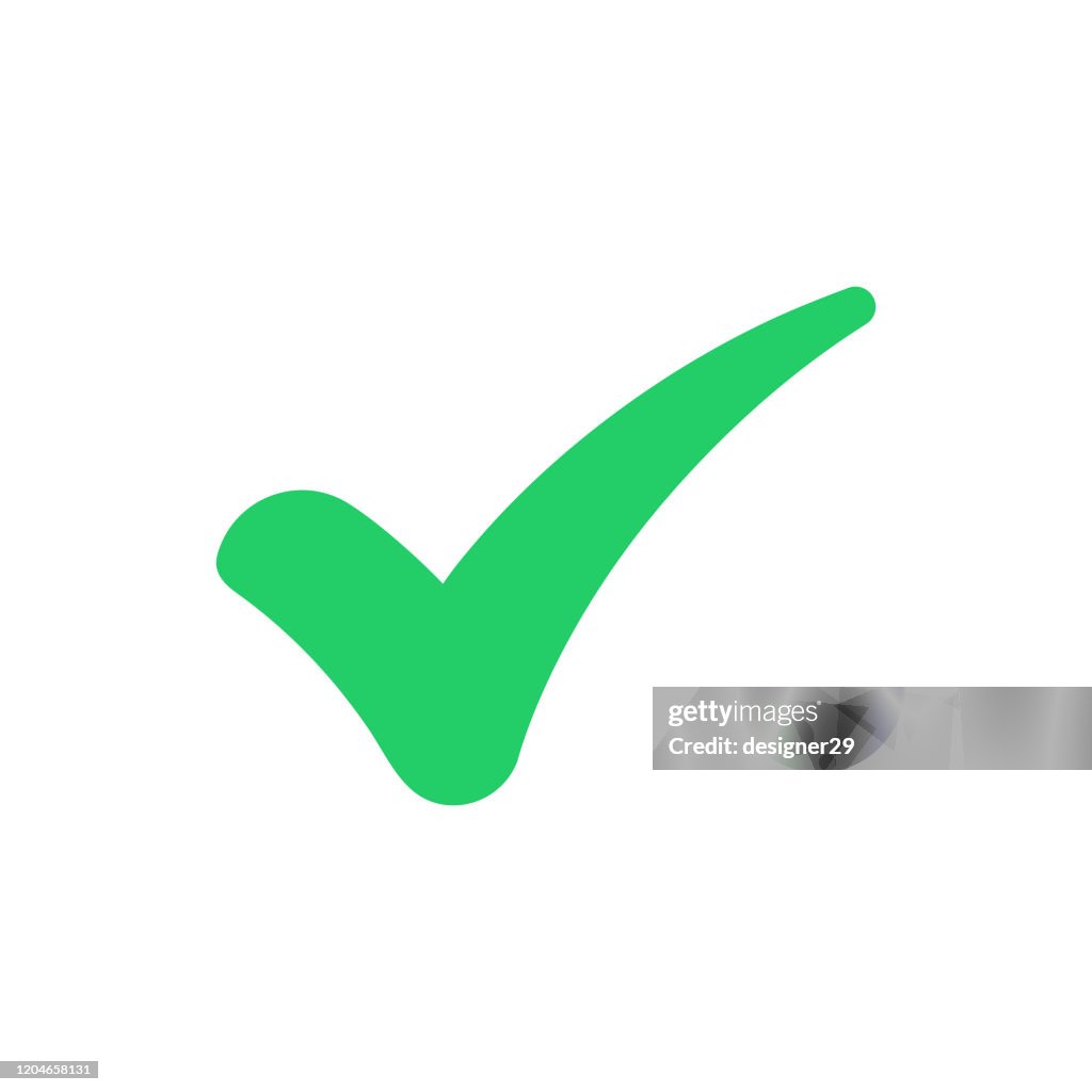 Green Tick en bevestig pictogram Vector Ontwerp.