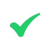 Green Tick and Confirm Icon Vector Design.