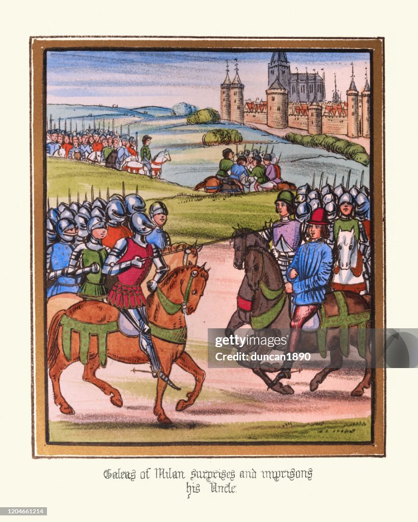 Gian Galeazzo Visconti, arrests his uncle. Medieval Italy