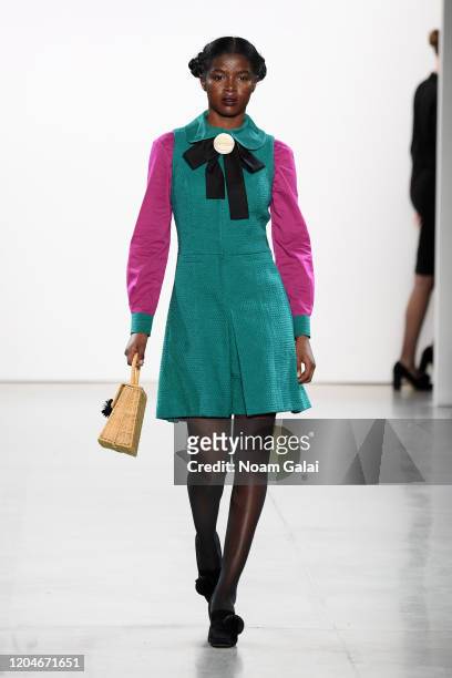 Model walks the runway for Chocheng fashion show during February 2020 - New York Fashion Week: The Shows at Gallery II at Spring Studios on February...