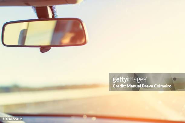 car trip - rear view mirror stock pictures, royalty-free photos & images