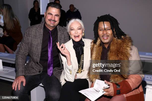 Rocco Leo Gaglioti, Carmen Dell-Orefice, and Ty-Ron Mayes attend the Chocheng fashion show during February 2020 - New York Fashion Week: The Shows at...