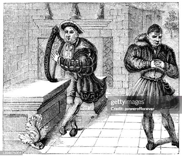 ヘンリー8世と彼の裁判所ジェスター・ウィリアム・ソマーズ - 16世紀 - 道化師点のイラスト素材／クリップアート素材／マンガ素材／アイコン素材