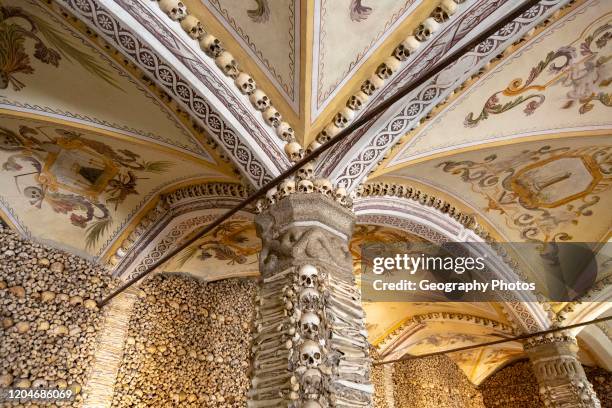 The Chapel of Bones, Capela dos Ossos, city of Evora, Alto Alentejo, Portugal, southern Europe.