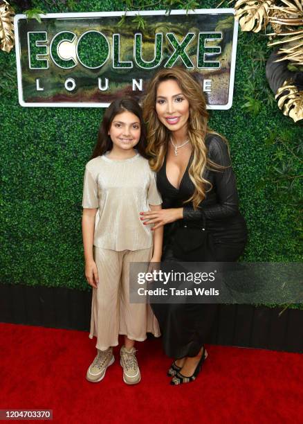 Farrah Abraham and daughter Sophia Laurent Abraham attend Debbie Durkin's EcoLuxe Lounge Honoring Film Award Nominees 2020 at The Beverly Hilton...
