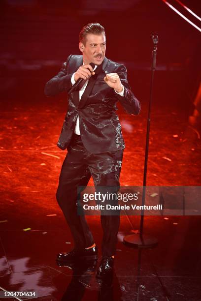 Francesco Gabbani attends the 70° Festival di Sanremo at Teatro Ariston on February 07, 2020 in Sanremo, Italy.