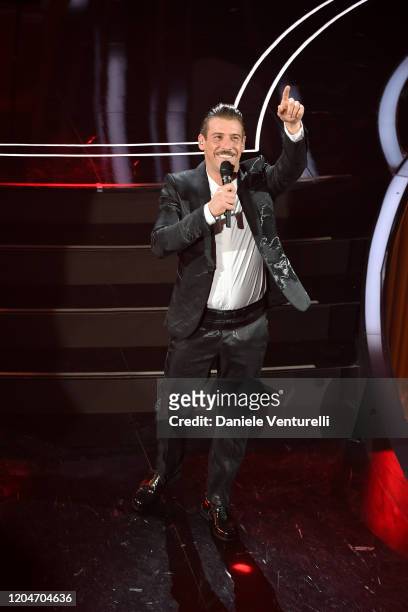 Francesco Gabbani attends the 70° Festival di Sanremo at Teatro Ariston on February 07, 2020 in Sanremo, Italy.