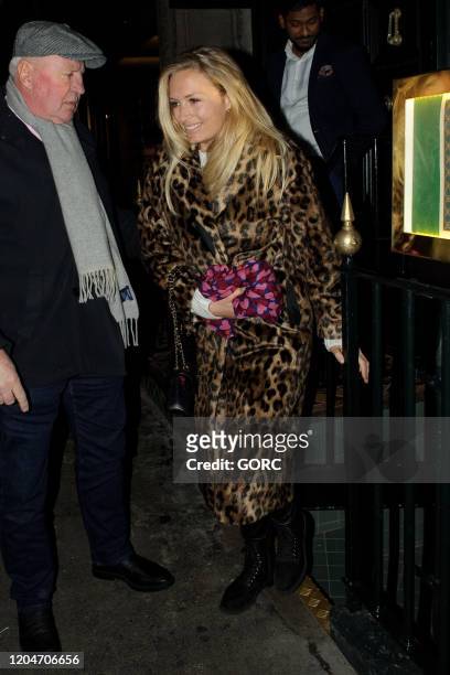 Sofia Wellesley out for a meal at an Indian restaurant in Mayfair with husband James Blunt and friends Ed Sheeran, Cherry Seaborn on February 07,...