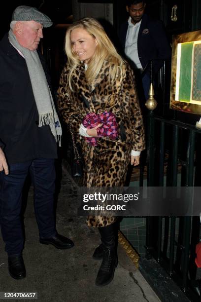 Sofia Wellesley out for a meal at an Indian restaurant in Mayfair with husband James Blunt and friends Ed Sheeran, Cherry Seaborn on February 07,...