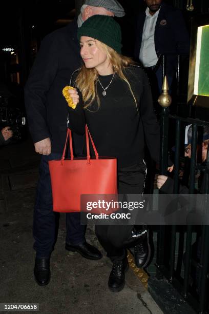 Cherry Seaborn out for a meal at an Indian restaurant in Mayfair with her husband Ed Sheeran and friends James Blunt and Sofia Wellesley on February...