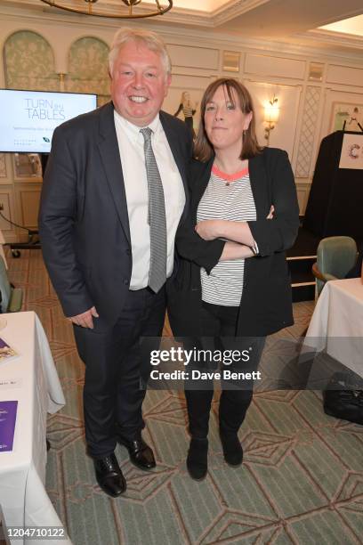 Nick Ferrari and Jess Phillips attend Turn The Tables 2020 hosted by Tania Bryer and James Landale in aid of Cancer Research UK at Fortnum & Mason on...