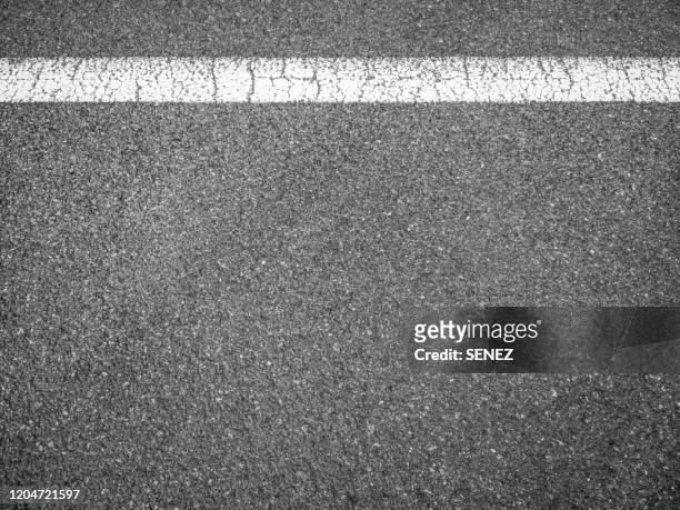 aerial view of empty asphalt road - macadam photos et images de collection