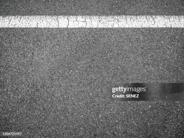 aerial view of empty asphalt road - asphalt stockfoto's en -beelden