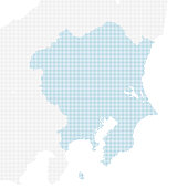 dotted Japan map, Kanto region