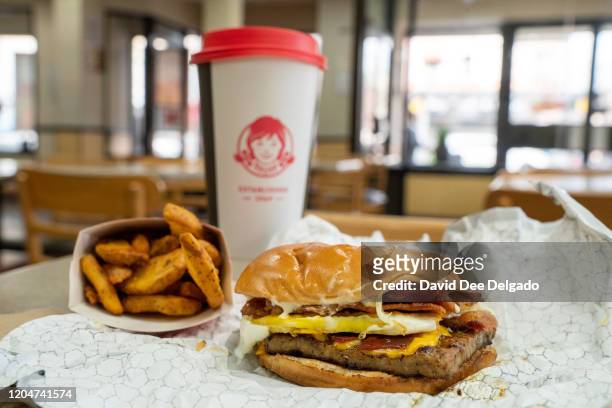 The Breakfast Baconator and Seasoned Potatoes are part of the breakfast menu at Wendy's restaurants on March 2, 2020 in New York City. Wendy's...