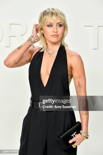 Miley Cyrus attends the Tom Ford AW20 Show at Milk Studios on February 07, 2020 in Hollywood, California.