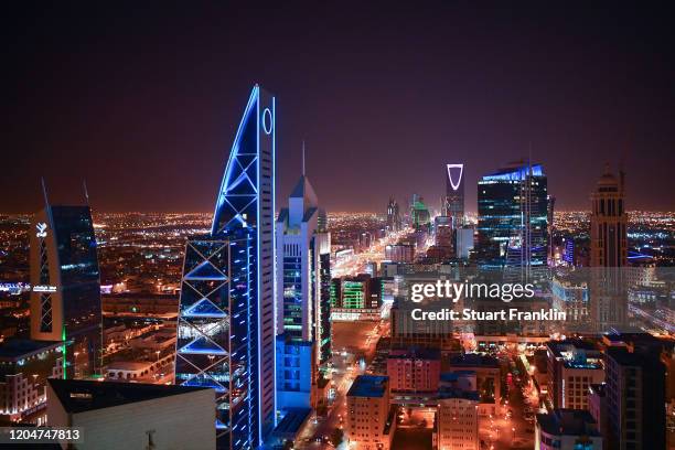 View of the city of Riyahd shot from the Al Faisalia Tower on February 07, 2020 in Saudi Arabia.
