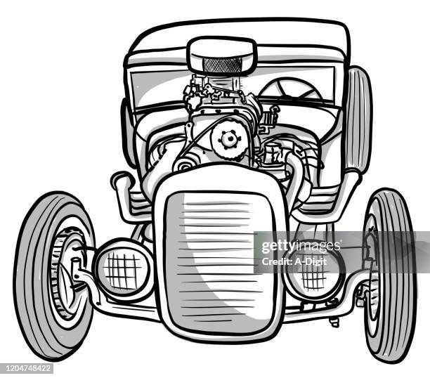 hobby car project - classic car front stock illustrations