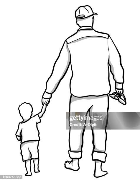 holding hands learning to walk baby - baby logo stock illustrations