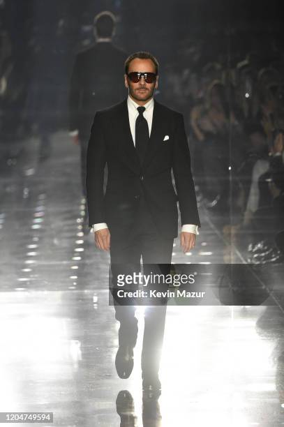 Tom Ford walks the runway during the Tom Ford AW20 Show at Milk Studios on February 07, 2020 in Hollywood, California.