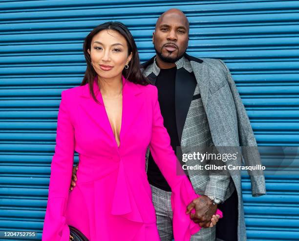 Jeannie Mai and Rapper Jeezy are seen arriving to the Pamella Roland fashion show during New York Fashion Week at Pier 59 Studios on February 07,...