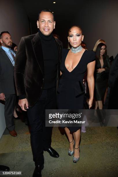 Alex Rodriguez and Jennifer Lopez attend the Tom Ford AW20 Show at Milk Studios on February 07, 2020 in Hollywood, California. Alex Rodriguez