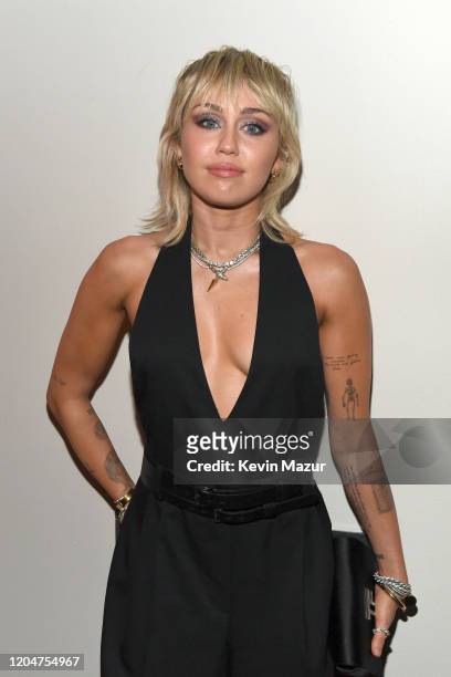 Miley Cyrus attends the Tom Ford AW20 Show at Milk Studios on February 07, 2020 in Hollywood, California.