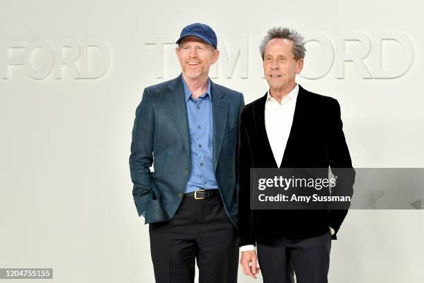 Ron Howard and Brian Grazer attend the Tom Ford AW20 Show at Milk Studios on February 07, 2020 in Hollywood, California.