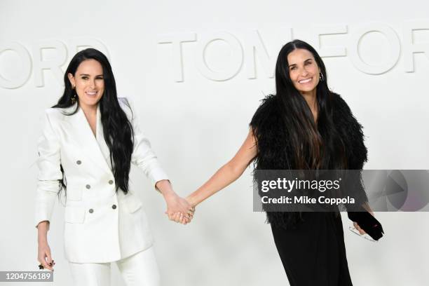 Rumer Willis and Demi Moore attend the om Ford AW20 Show - Arrivals at Milk Studios on February 07, 2020 in Hollywood, California.