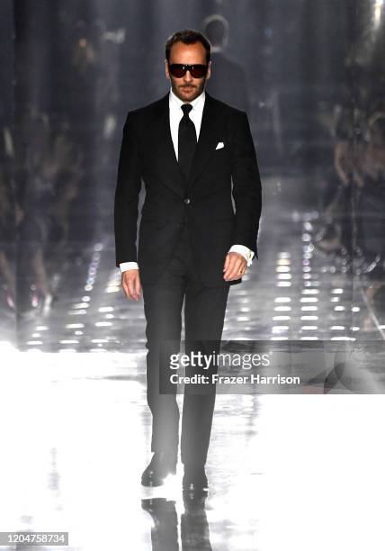 Tom Ford walks the runway at the Tom Ford AW20 Show at Milk Studios on February 07, 2020 in Hollywood, California.