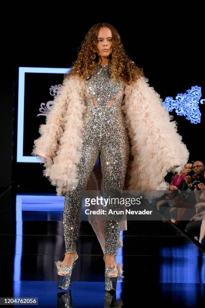 Dominique Le Roux walks the runway during Willet Designs At New York Fashion Week Powered By Art Hearts Fashion NYFW 2020 at The Angel Orensanz...