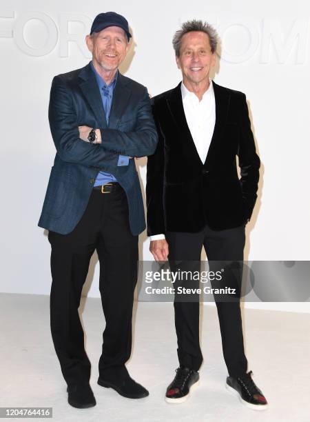 Ron Howard and Brian Grazer arrives at the Tom Ford AW20 Show at Milk Studios on February 07, 2020 in Hollywood, California.