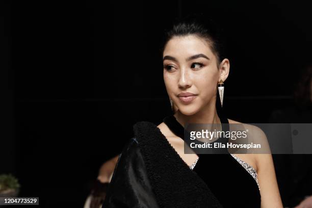Model at the LA Launch Event Of SohoMuse at Christopher Guy West Hollywood Showroom on February 07, 2020 in West Hollywood, California.