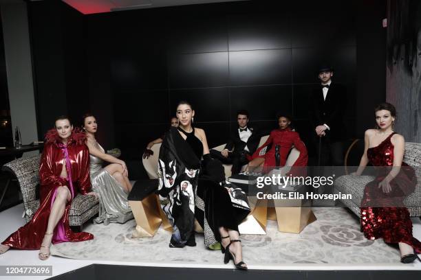 Models at the LA Launch Event Of SohoMuse at Christopher Guy West Hollywood Showroom on February 07, 2020 in West Hollywood, California.