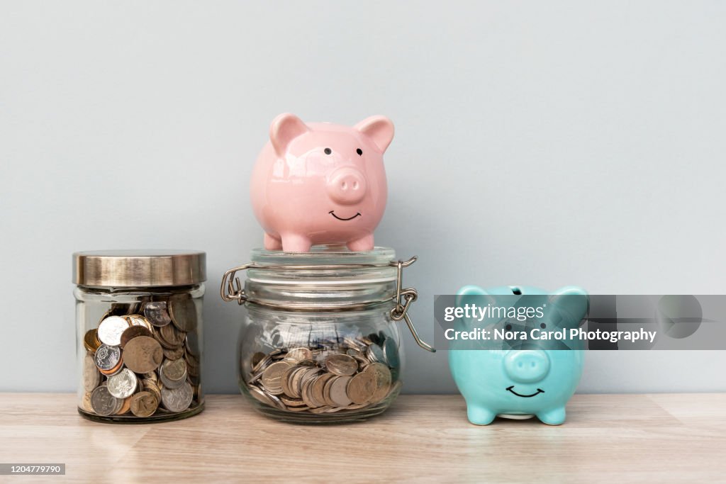Piggy Bank and Coin Jar