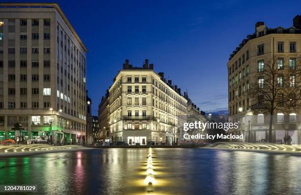 lyon by night - lyon shopping stock pictures, royalty-free photos & images