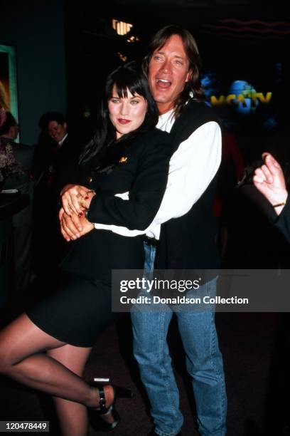 Actors Lucy Lawless and Kevin Sorbo attend an MCA Television promtional event for their TV shows 'Xena: Warrior Princess' and 'Hercules: The...