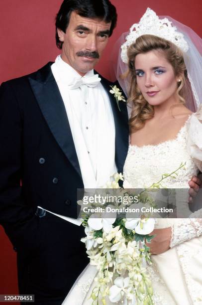 The Young And The Restless actors Eric Braeden and Melody Thomas pose for a portrait in 1992 in Los Angeles, California.