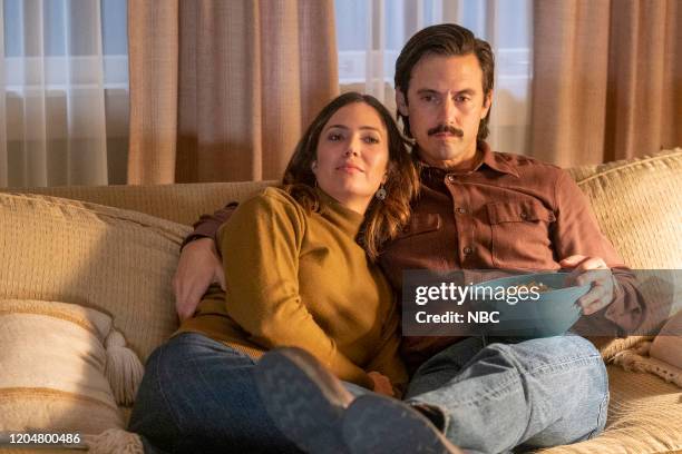 Clouds" Episode 415 -- Pictured: Mandy Moore as Rebecca, Milo Ventimiglia as Jack --