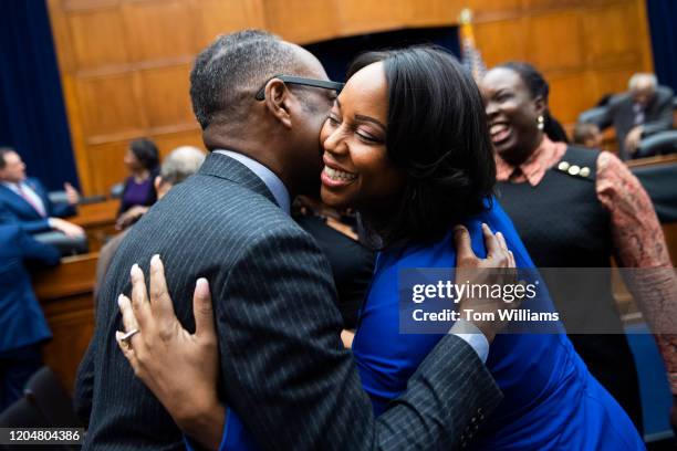 Maya Rockeymoore Cummings, the widow of the late Chairman Elijah Cummings, D-Md., attends an event to dedicate the Oversight and Reform Committee...