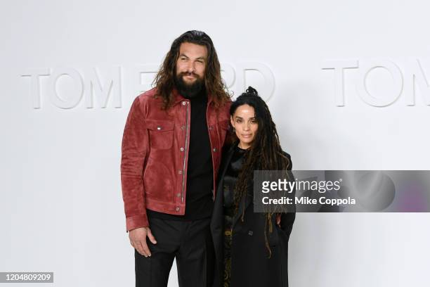 Actors Jason Momoa and ﻿Lisa Bonet attend the Tom Ford AW20 Show at Milk Studios on February 07, 2020 in Hollywood, California.
