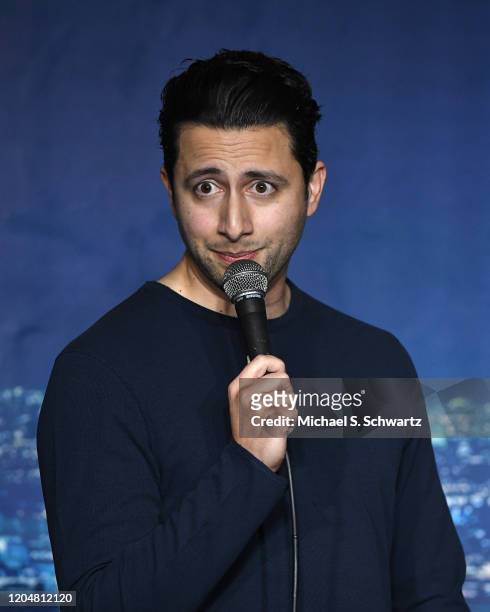 Comedian Fahim Anwar performs during his appearance at The Ice House Comedy Club on February 07, 2020 in Pasadena, California.