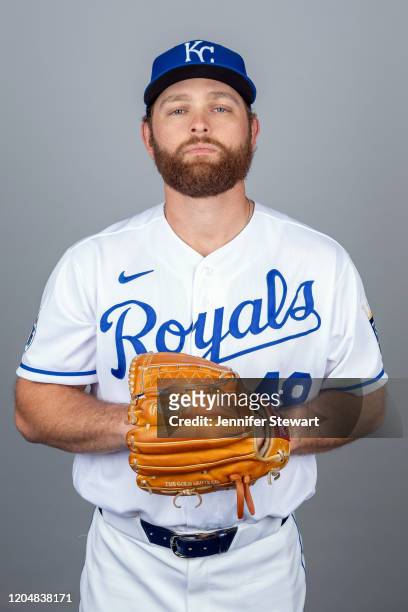 Chance Adams of Kansas City Royals poses during Photo Day on Thursday, February 20, 2020 at Surprise Stadium in Surprise, Arizona.