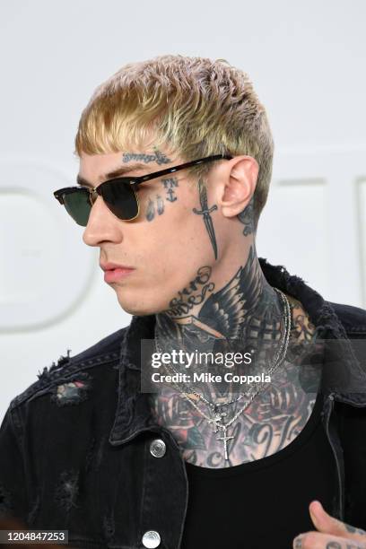 Trace Cyrus attends the Tom Ford AW20 Show at Milk Studios on February 07, 2020 in Hollywood, California.