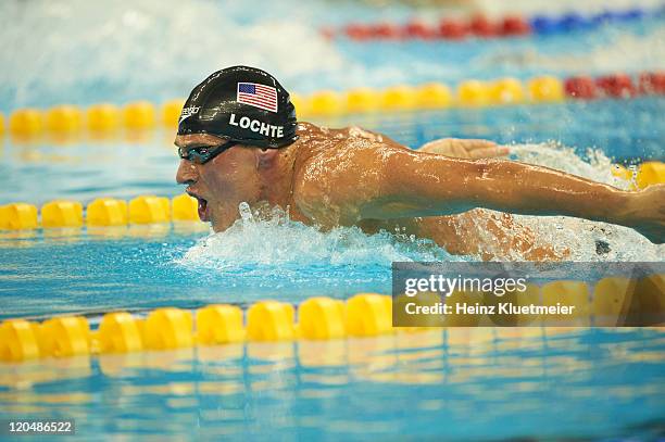 14th FINA World Championships: USA Ryan Lochte in action during Men's 400M Individual Medley Final at Oriental Sports Center. Lochte won gold....