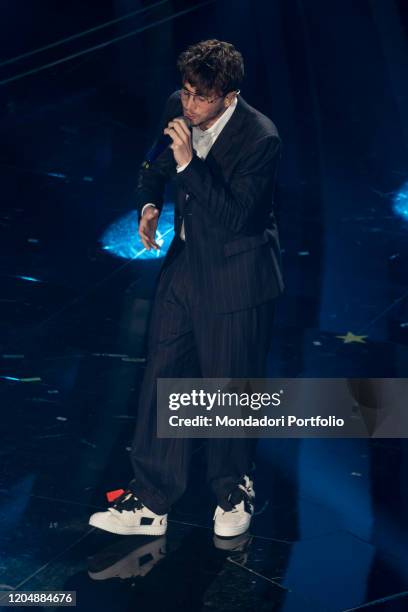 Riki at the fourth evening of the 70th Sanremo Music Festival on February 07, 2020 in Sanremo, Italy.