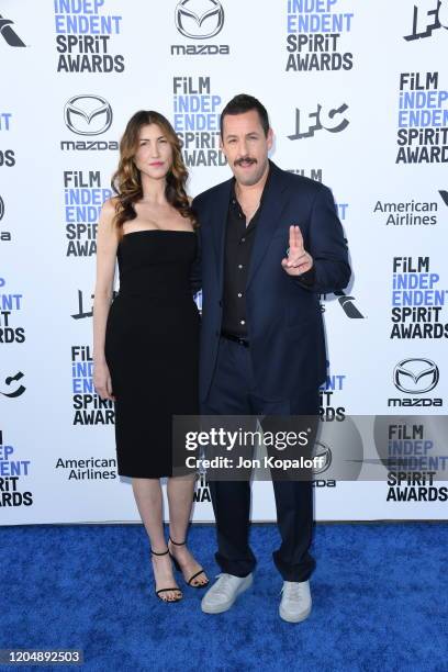 Adam Sandler and Jackie Sandler attend the 2020 Film Independent Spirit Awards on February 08, 2020 in Santa Monica, California.