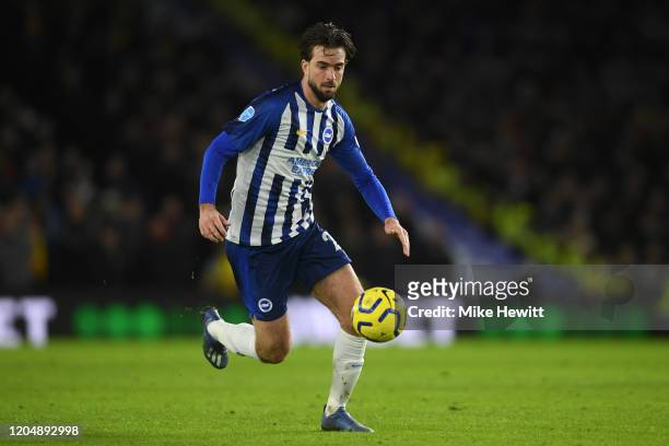 Davy Propper of Brighton & Hove Albion in action during the Premier League match between Brighton & Hove Albion and Watford FC at American Express...