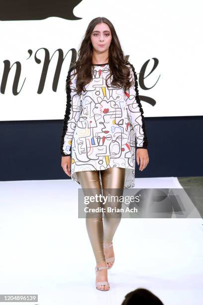 Model walks the runway wearing Rock 'n' Mouse during NYFW Powered By hiTechMODA on February 08, 2020 in New York City.