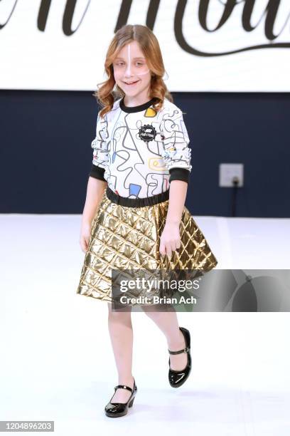 Model walks the runway wearing Rock 'n' Mouse during NYFW Powered By hiTechMODA on February 08, 2020 in New York City.